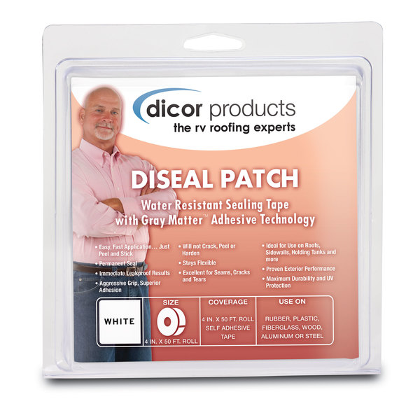 Dicor Dicor Corporation 522TPO-450-1C Diseal Sealing Tape - White, 4" x 50' 522TPO-450-1C